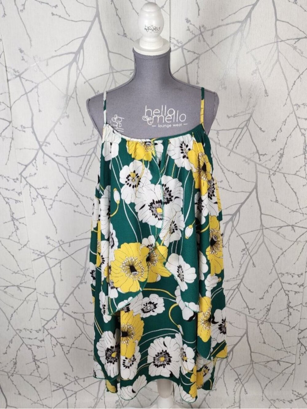 Rosegal Floral Print Drape Tulip Strappy Shift Dress